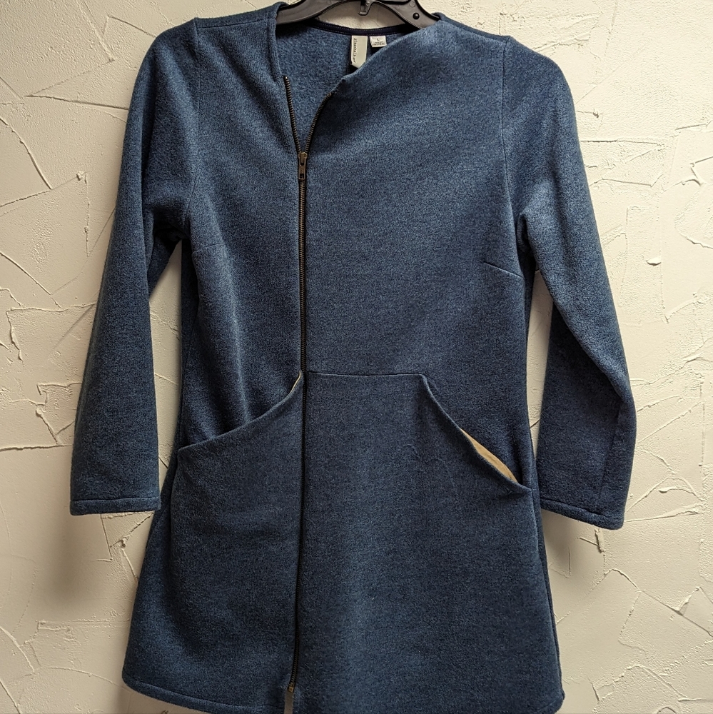 Kim Schalk Westminster Jacket Teal Blue Asymmetrical Womens sz Large